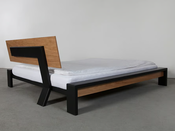 SIDE - ART326 - Steel and wood bed by Wissmann raumobjekte - view 2